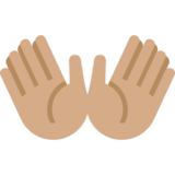 双手张开：中等肤色emoji素材一 160x160像素