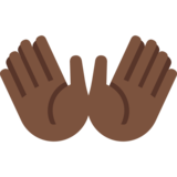 张开双手：深色肤色emoji素材一 160x160像素