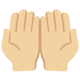 手掌向上：中等浅肤色emoji素材一 160x160像素