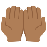 掌心向上：中黑肤色emoji素材一 160x160像素