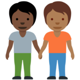 手牵手：深色肤色，中深色肤色emoji素材一 160x160像素