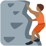 攀岩者/正在攀爬的人：中黑肤色emoji素材一 160x160像素