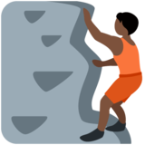 正在攀爬的人：深色肤色emoji素材一 160x160像素