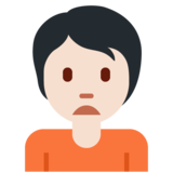 人皱眉：浅肤色emoji素材一 160x160像素