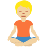 打坐的 人：中浅肤色emoji素材一 160x160像素