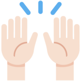 举手：浅肤色emoji素材一 160x160像素