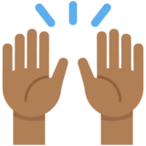 举手：中黑肤色emoji素材一 160x160像素