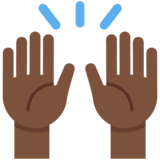 举起手：深色肤色emoji素材一 160x160像素