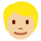 人物：中浅肤色，金发emoji素材一 160x160像素