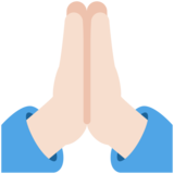双手合十、祈祷的手：浅肤色emoji素材一 160x160像素