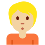 人撅嘴：中等浅肤色emoji素材一 160x160像素