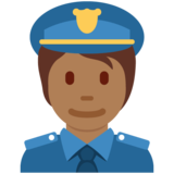 警官：中黑肤色emoji素材一 160x160像素