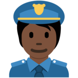 警官：深色肤色emoji素材一 160x160像素