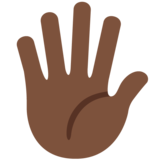 手指张开的手：深色肤色emoji素材一 160x160像素