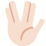 手指分开的手礼：浅肤色emoji素材一 160x160像素