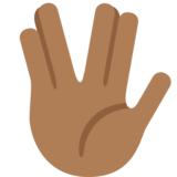 手指分开的手礼：中黑肤色emoji素材一 160x160像素