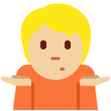 耸肩：中等浅肤色emoji素材一 160x160像素