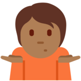 耸肩：中黑肤色emoji素材一 160x160像素