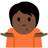 耸肩:深色肤色emoji素材一 160x160像素