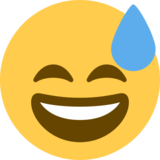 满脸汗水的笑容emoji素材一 160x160像素