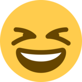 咧嘴眯眼的脸emoji素材一 160x160像素