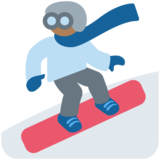 滑雪板：中等深色肤色emoji素材一 160x160像素