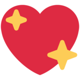 闪闪发光的心emoji素材一 160x160像素