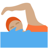 游泳者：中等肤色emoji素材一 160x160像素