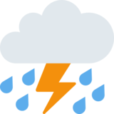 闪电雨云emoji素材一 160x160像素