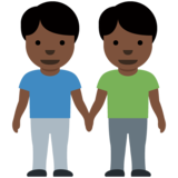 男人牵手：深色肤色emoji素材一 160x160像素