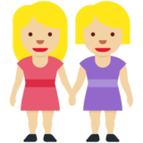 女性牵手：中浅肤色emoji素材一 160x160像素