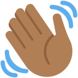 挥手：中黑肤色emoji素材一 160x160像素