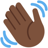 挥手:深色肤色emoji素材一 160x160像素