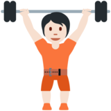 举重：浅肤色emoji素材一 160x160像素