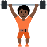 举重人员：深色肤色emoji素材一 160x160像素