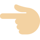 指向左边的手:中等浅肤色emoji素材一 160x160像素