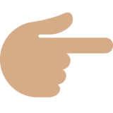 指向右边的手：中等肤色emoji素材一 160x160像素