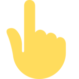 指向上方的手emoji素材一 160x160像素