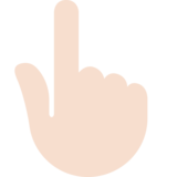 指向上方的手：浅肤色emoji素材一 160x160像素