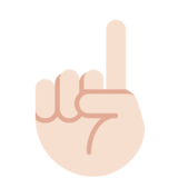 食指向上：浅肤色emoji素材一 160x160像素