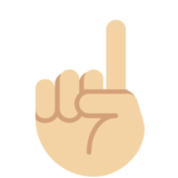 食指向上：中浅肤色emoji素材一 160x160像素