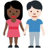 男女牵手:深色肤色,浅色肤色emoji素材一 160x160像素