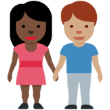 男女牵手：深色肤色，中等肤色emoji素材一 160x160像素