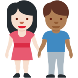 男女牵手：浅肤色，中深色emoji素材一 160x160像素