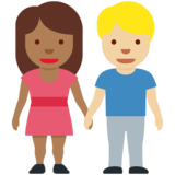 男女牵手：中暗肤色，中浅肤色emoji素材一 160x160像素