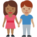 男女牵手：中深色肤色，中肤色emoji素材一 160x160像素