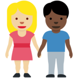 男女牵手：中浅肤色，深色肤色emoji素材一 160x160像素