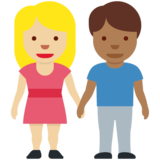 男女牵手：中浅肤色，中深肤色emoji素材一 160x160像素