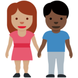 男女牵手：中等肤色，深色肤色emoji素材一 160x160像素