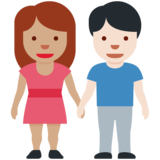 男女牵手：中肤色，浅肤色emoji素材一 160x160像素
